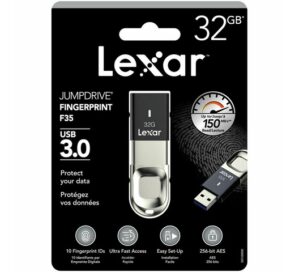 Lexar JumpDrive Fingerprint F35 USB 3.0  32GB Flash Drive