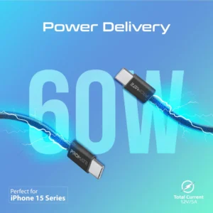 Promate EcoLine-CC120 – Ultra-Fast 60W Power Delivery USB-C cable