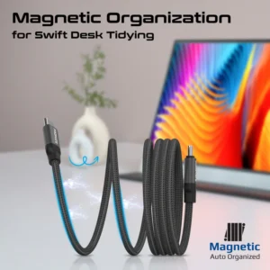 Promate Springy – 60W Power Delivery Self-Organizing Magnetic USB-C Cable