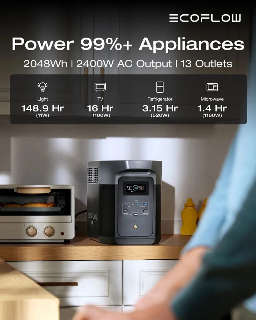 EcoFlow E2000 – Portable Power Station (2048Wh, 2400W) – EFE2000-UK - Image 5